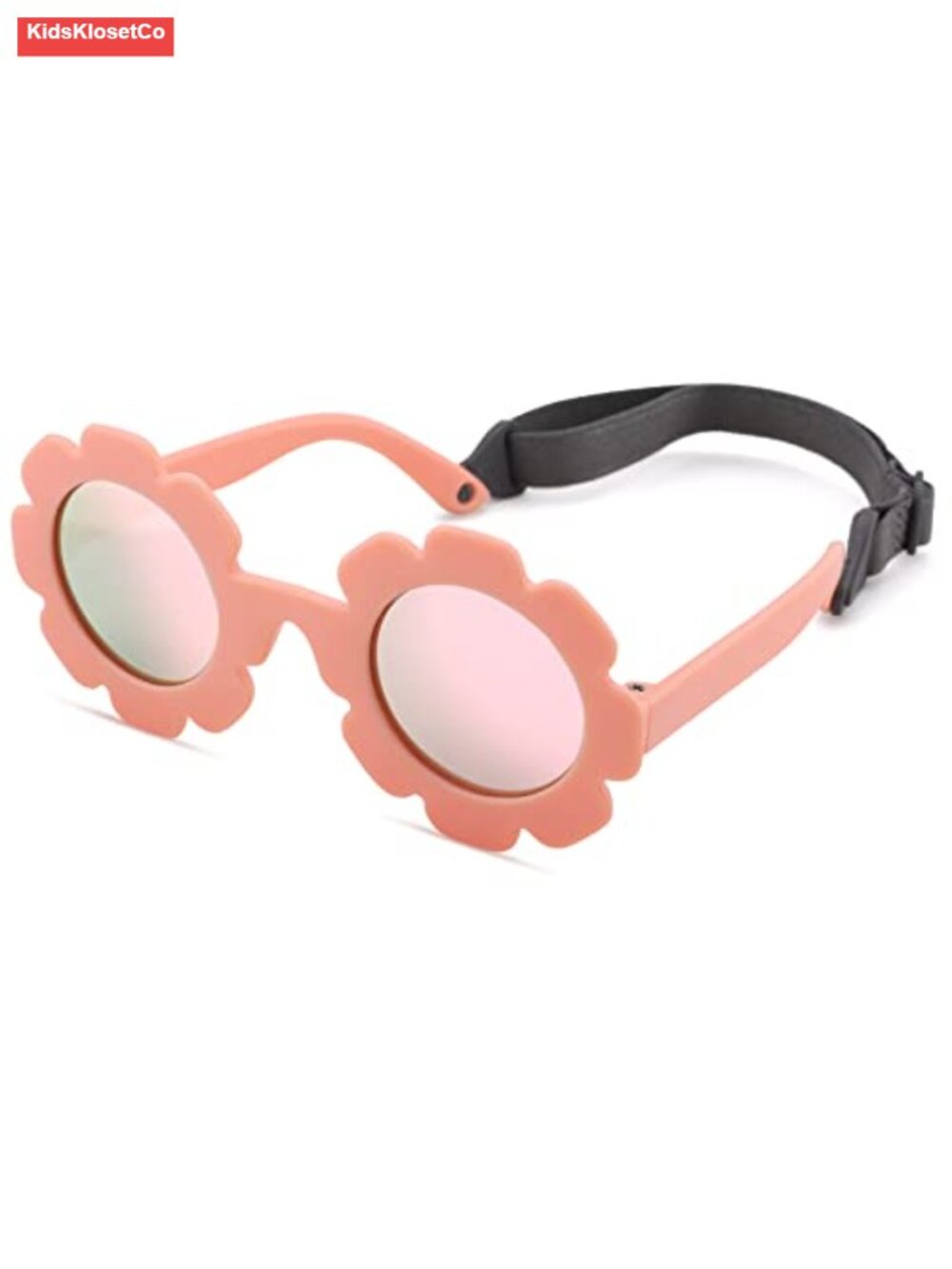 Flexible Baby Polarized Flower Sunglasses with Strap Bendable Frame Infant